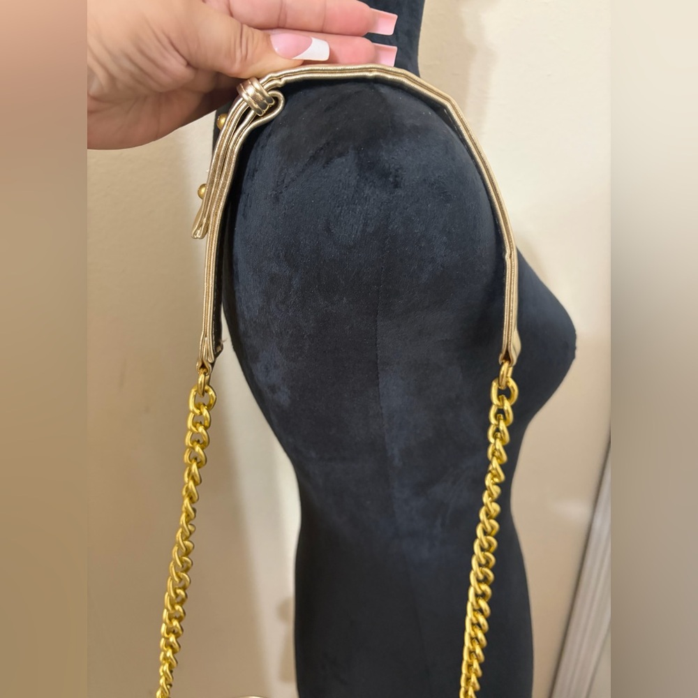 Fashion Metallic Gold Quilted Calfskin Medium Classic Double Flap Shoulder Bag - Picture 14 of 16